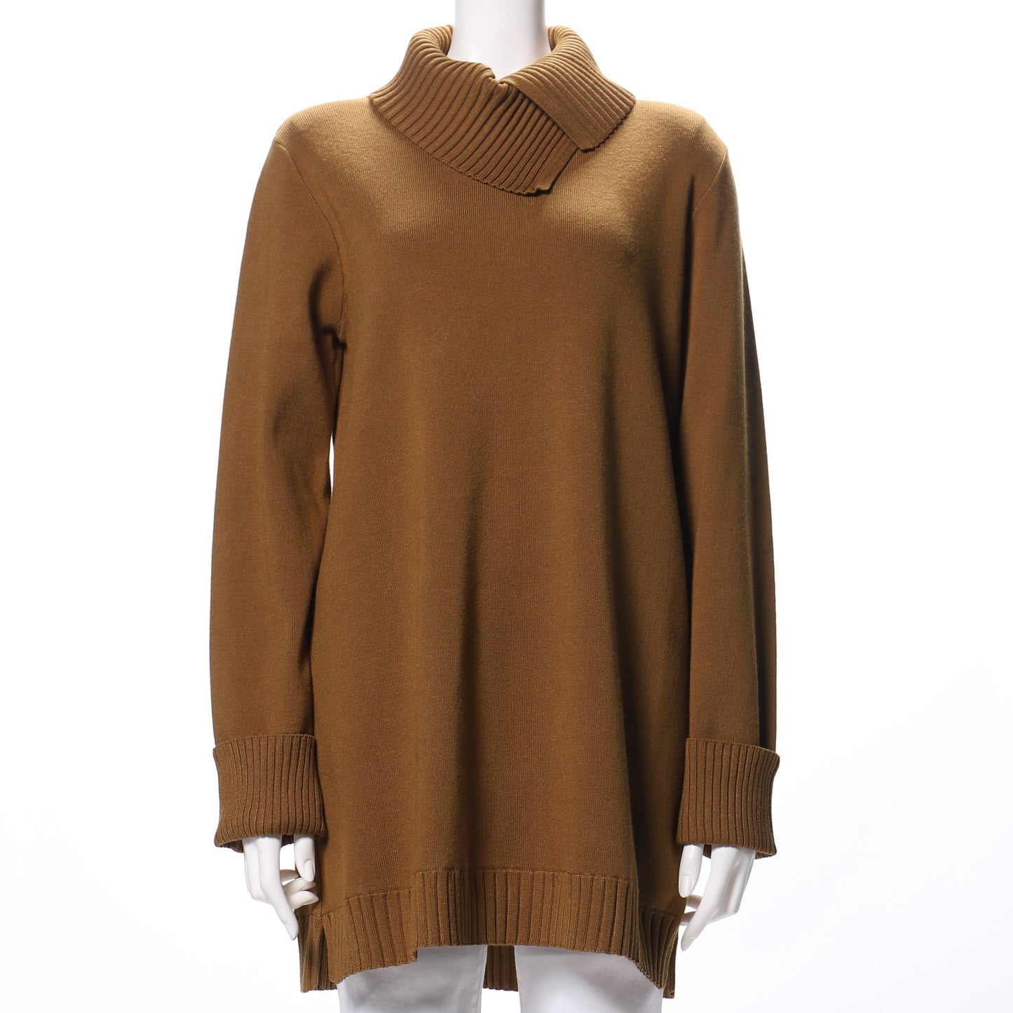 ハイゲージ編み長め丈ニット