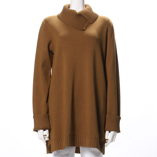 ハイゲージ編み長め丈ニット