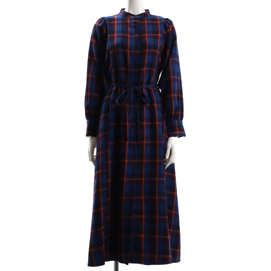 チェック柄リボンベルトワンピース