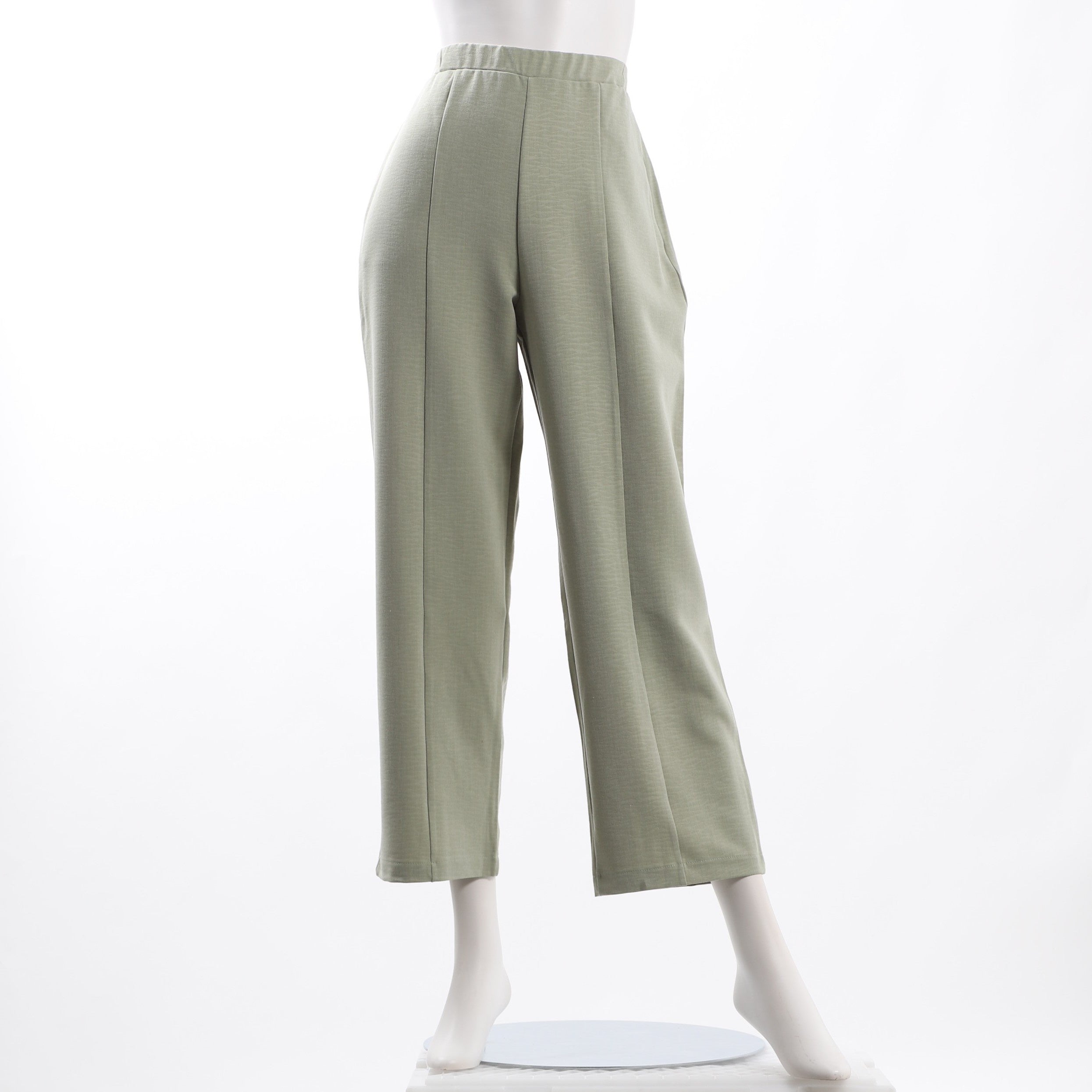 バックウエストゴムストレートパンツ