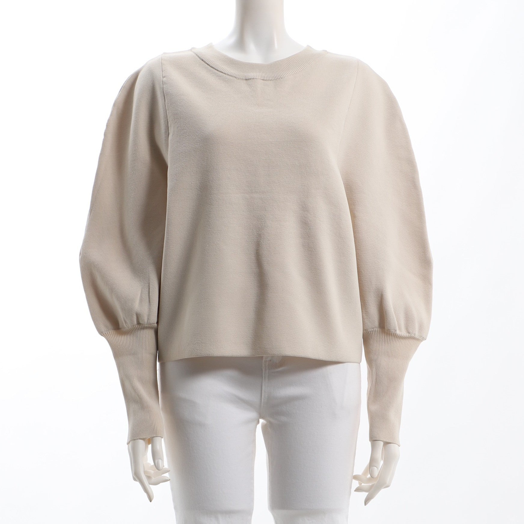 ボリュームスリーブクルーネックニット