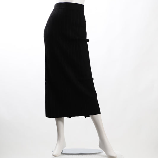 リブ幅切替バックスリットニットタイトスカート