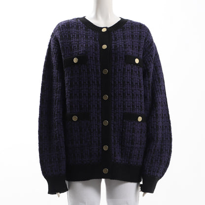 金色ボタンツイードカーディガン