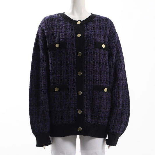 金色ボタンツイードカーディガン