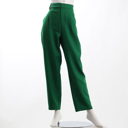 ウエストベルトデザインテーパードパンツ