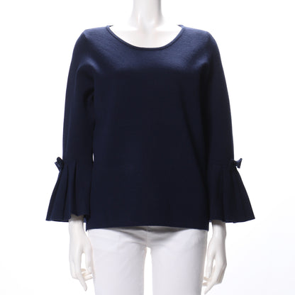 袖口リボンタックデザインニット