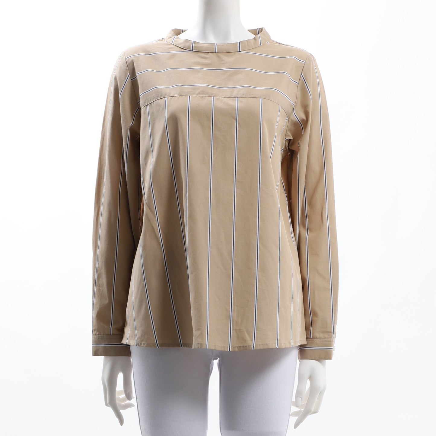 フロントヨーク切り替えスタンドカラーブラウス