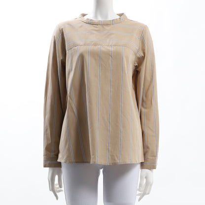 フロントヨーク切り替えスタンドカラーブラウス