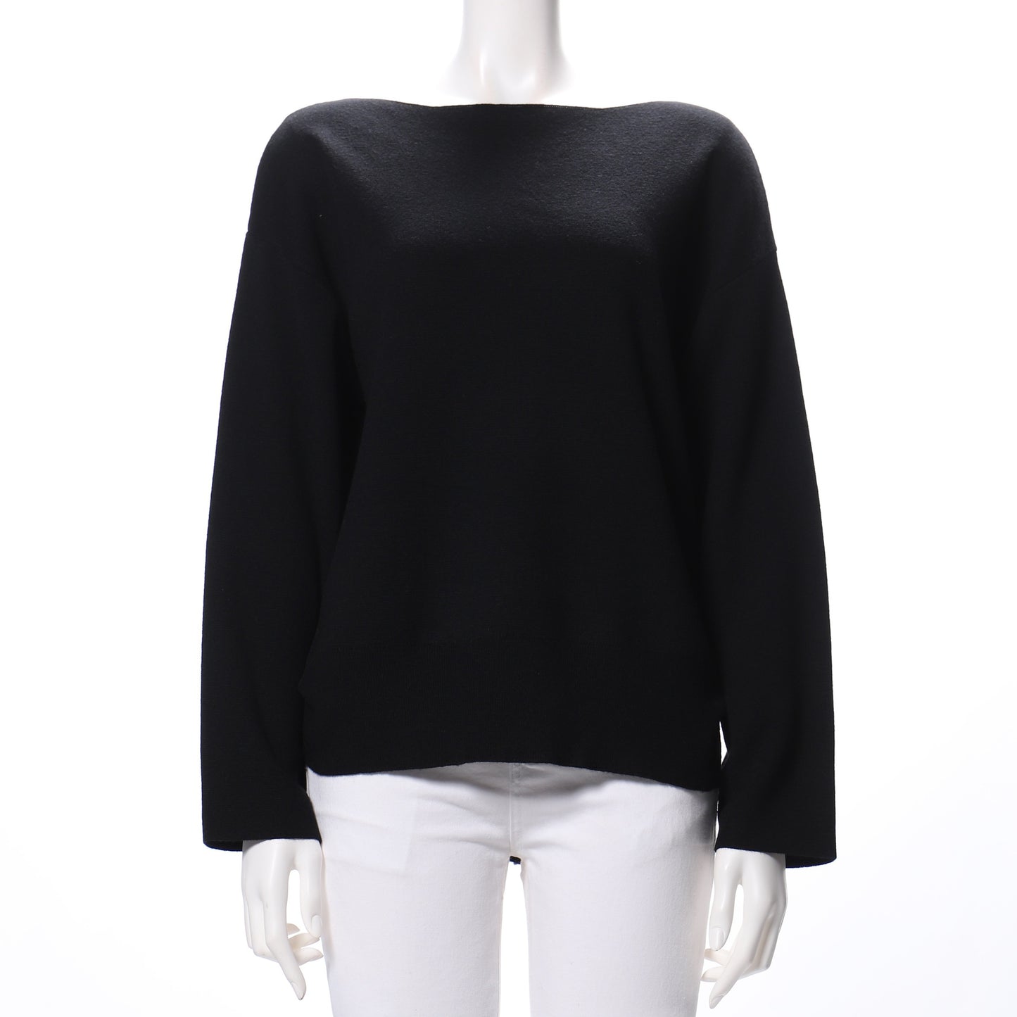 wool混ボートネックニット