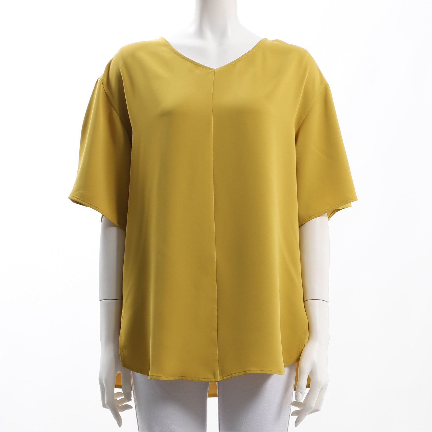 バックタックデザインVネックブラウス