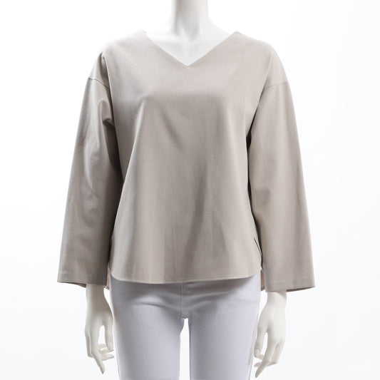 カシミヤタッチ両面起毛Vネックカットソー