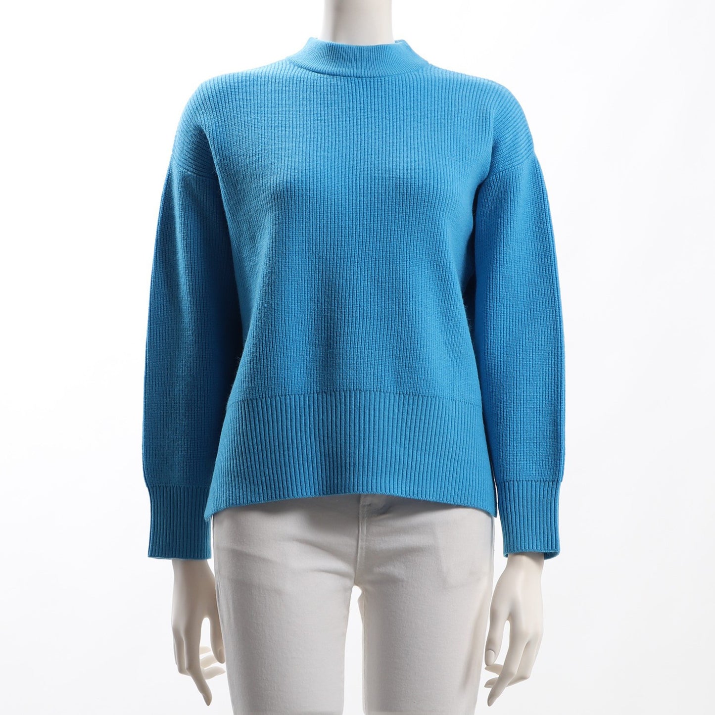 サイドスリットモックネックニット