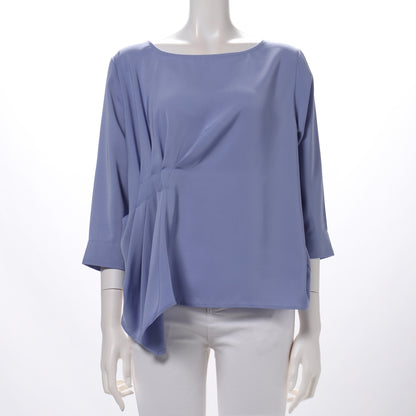 アシンメトリーデザインラウンドネックブラウス