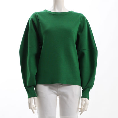 ボリュームスリーブクルーネックニット