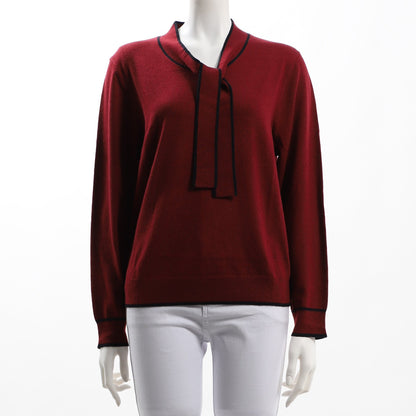 ボウタイバイカラーニット