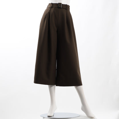 ウエストベルト付きガウチョパンツ