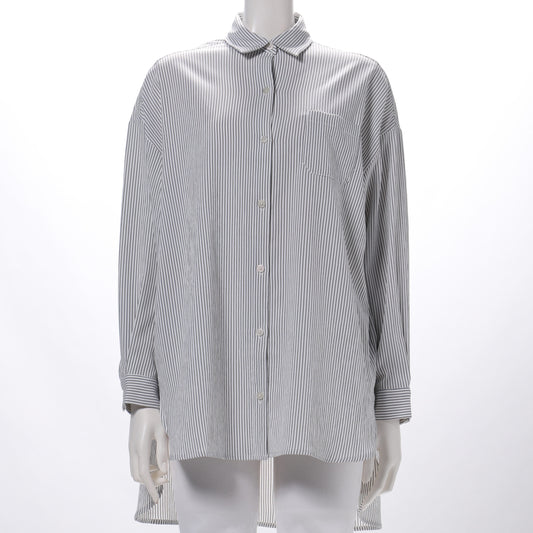 ストライプ柄前開きシャツ