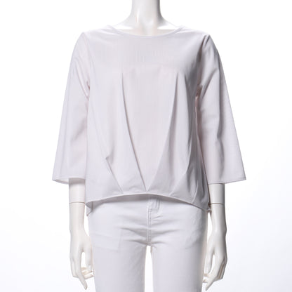 ストライプ柄タックデザインブラウス