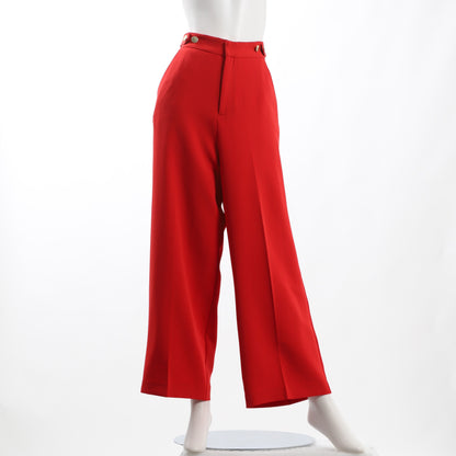 サイドメタルボタンワイドパンツ