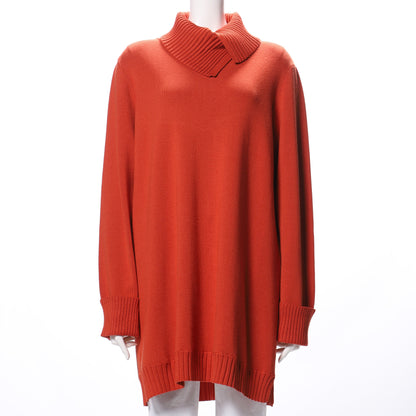 ハイゲージ編み長め丈ニット