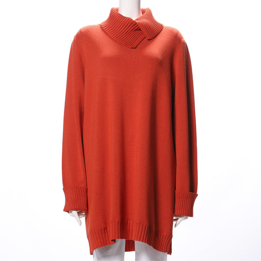 ハイゲージ編み長め丈ニット