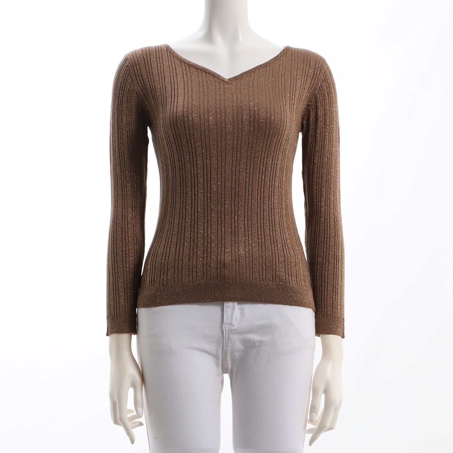 ラメ入りリブニット