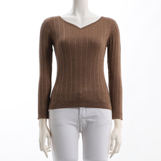 ラメ入りリブニット