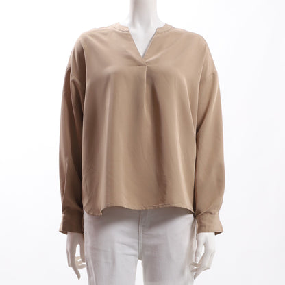 ドロップショルダーオープンフロントネックブラウス