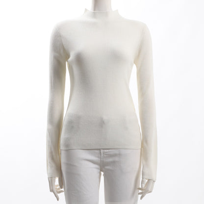 ボトルネックリブニット