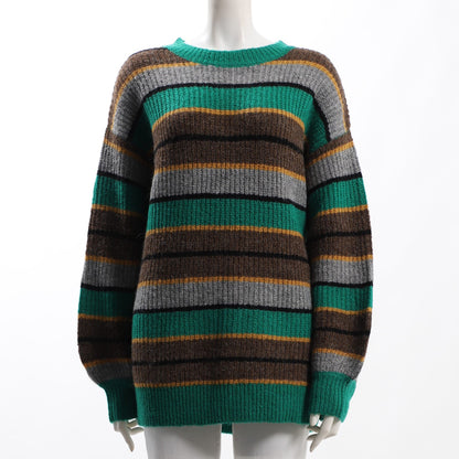 マルチボーダークルーネックニット