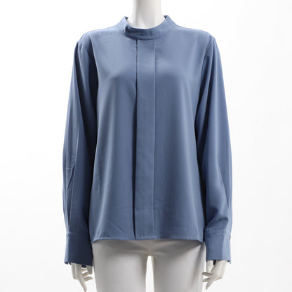 タックデザインスタンドカラーブラウス