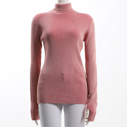 配色リブフィンガーホールニット