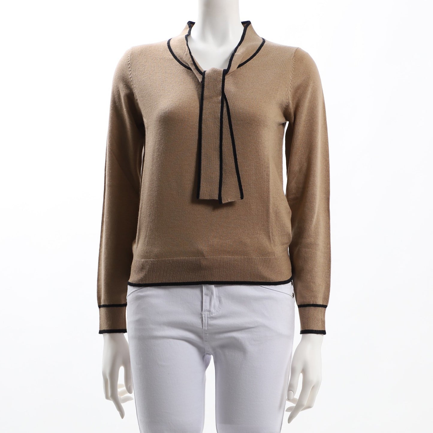 ボウタイバイカラーニット