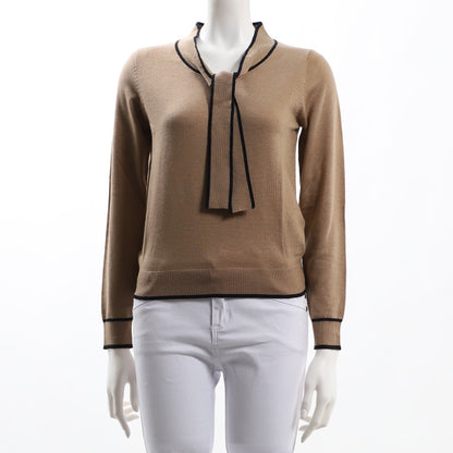 ボウタイバイカラーニット