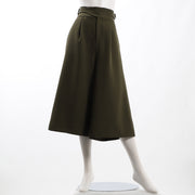 バックルデザインタック入りガウチョパンツ