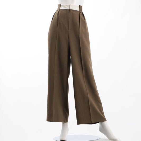 バイカラーデザインワイドパンツ