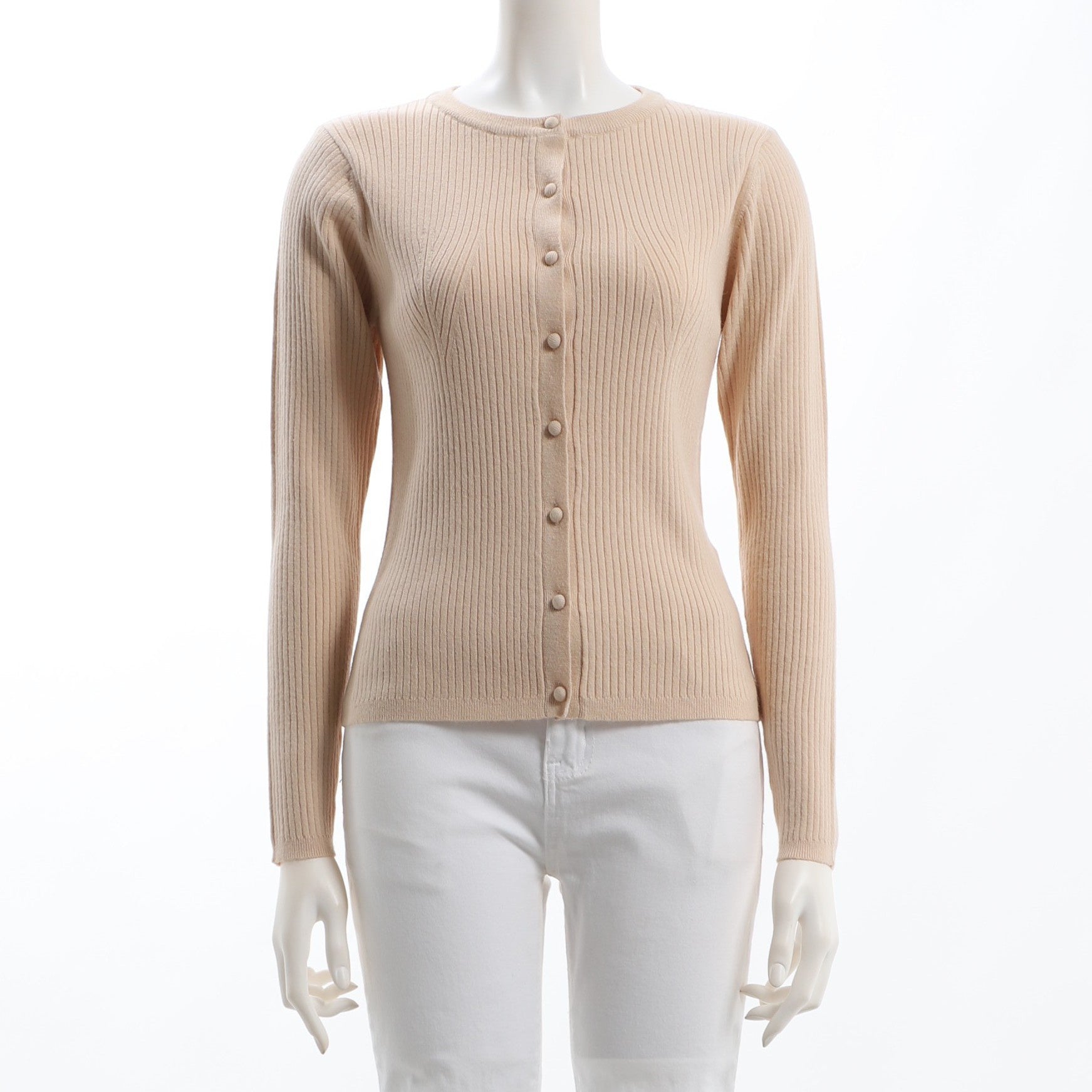 変形リブニットカーディガン