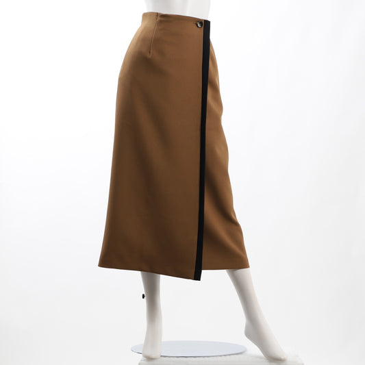 バイカラーラップ風セミタイトスカート