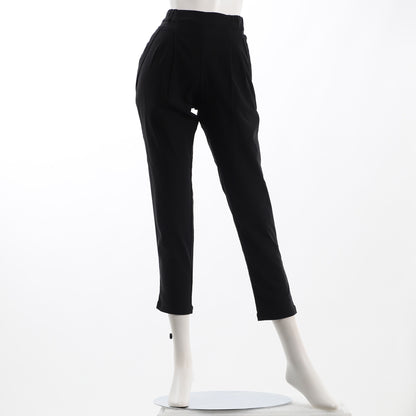 ストレッチ起毛タック入りテーパードパンツ