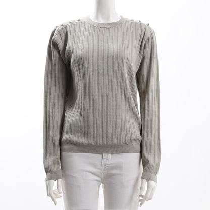 ランダムリブ肩ボタンニット