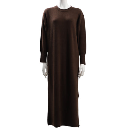 シンプルシルエットクルーネックワンピース