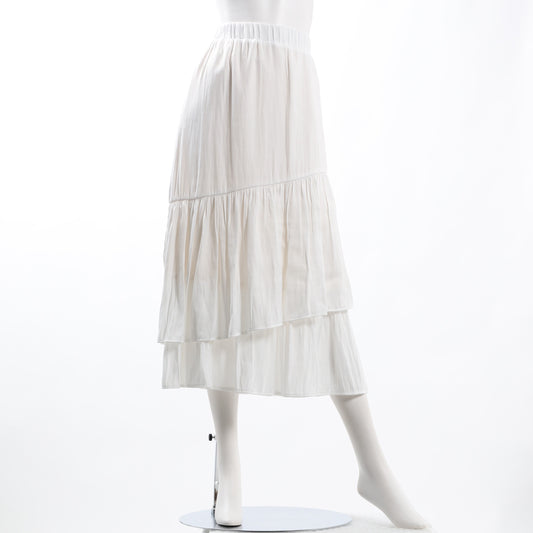 ドレープサテン切り替えギャザースカート