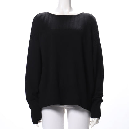 リブ切り替えドロップショルダーニット