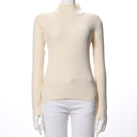 ハイネックリブニット