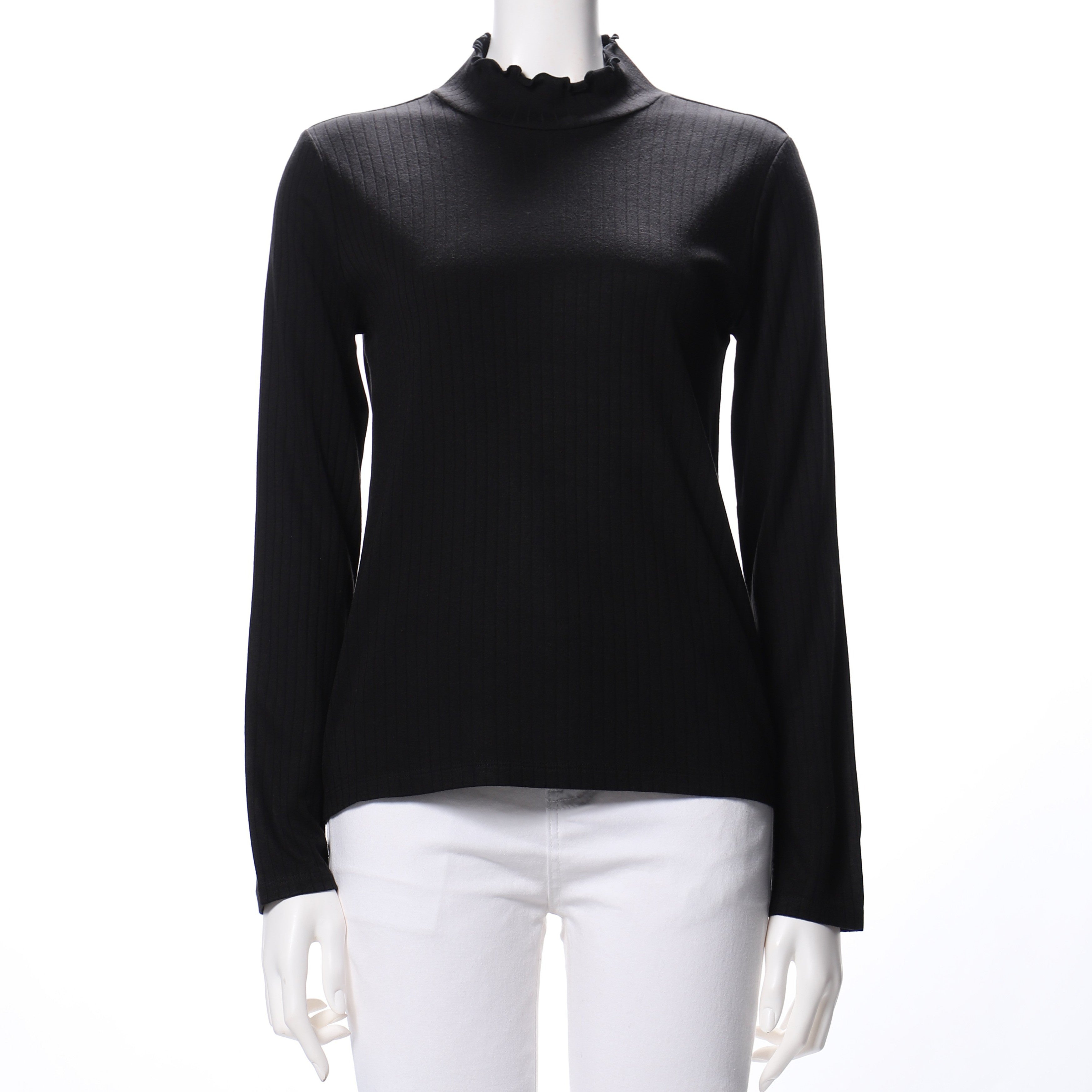 フリルネックカットソー