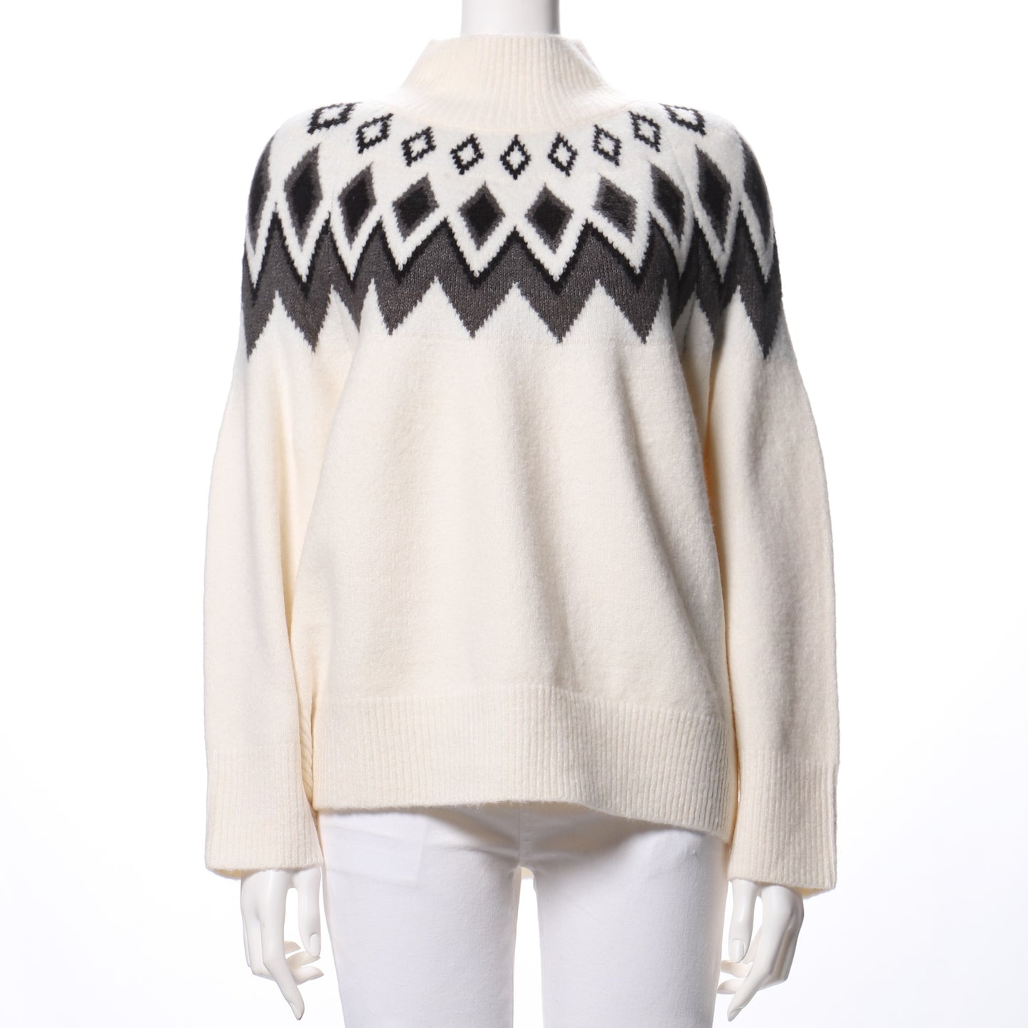 ノルディック柄ハイネックニット