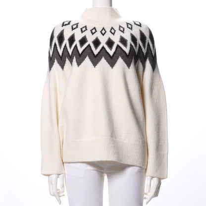 ノルディック柄ハイネックニット