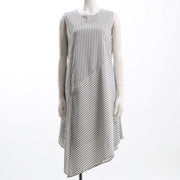 イレギュラーヘムストライプ切り替えワンピース