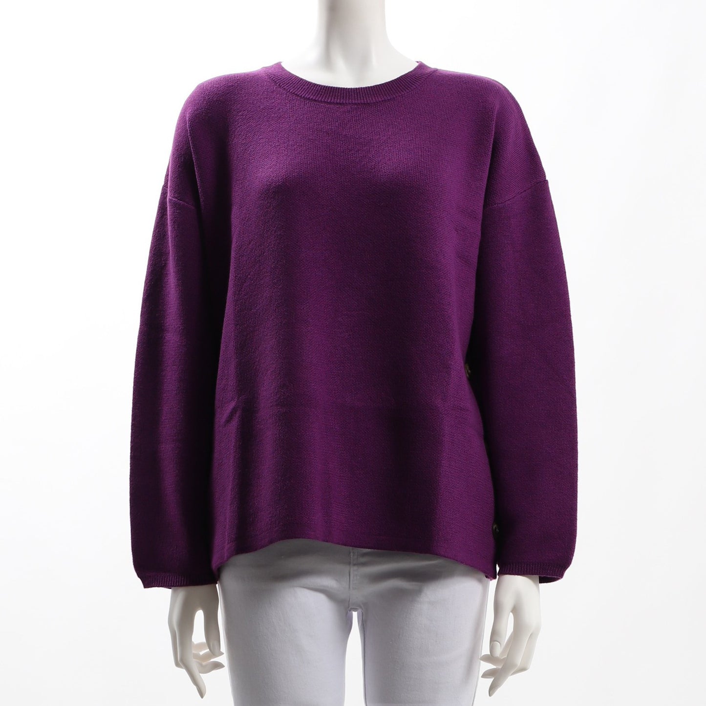 並びボタンデザインニット