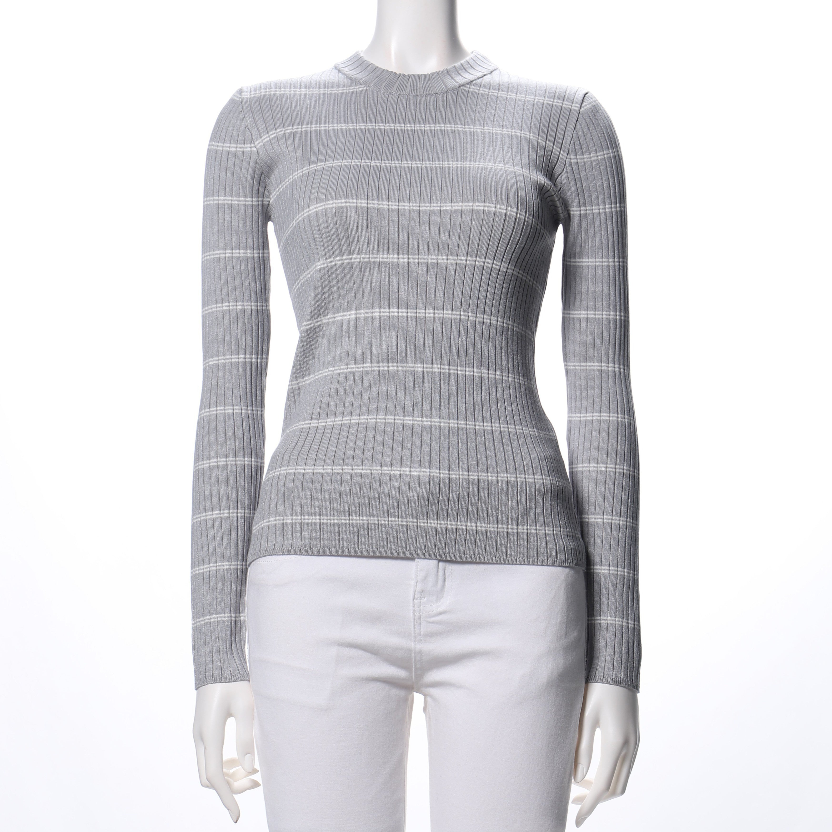 ボーダーリブニットプルオーバー